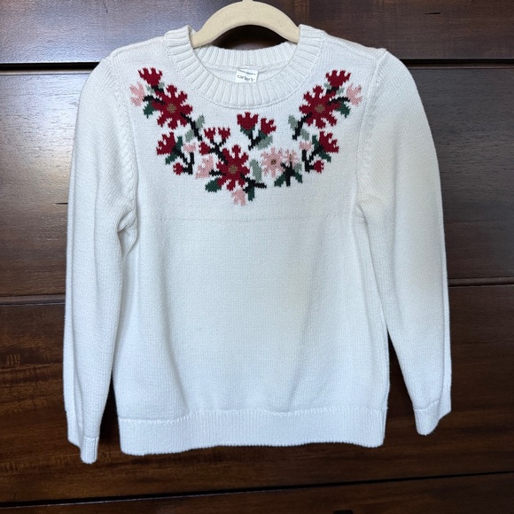 Carter’s Girls Holiday Cotton Sweater - Picture 1 of 3